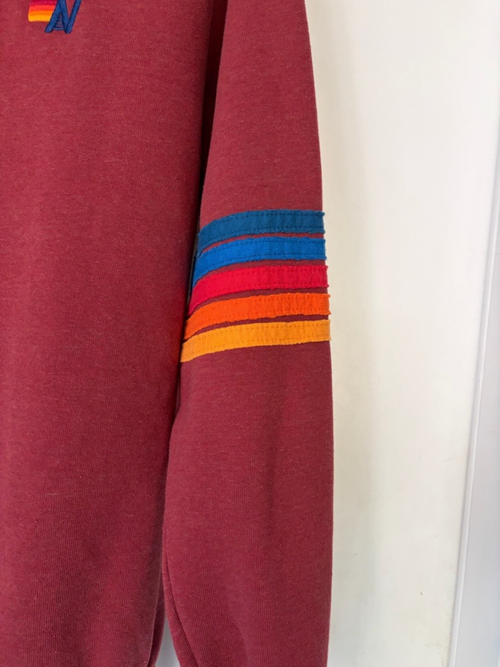 Aviator Nation Claret Crewneck Sweatshirt, Multicolor Stripes, Large, EUC - Picture 5 of 8